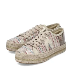 Rieker Women'S Lace-Up Shoes Light Beige