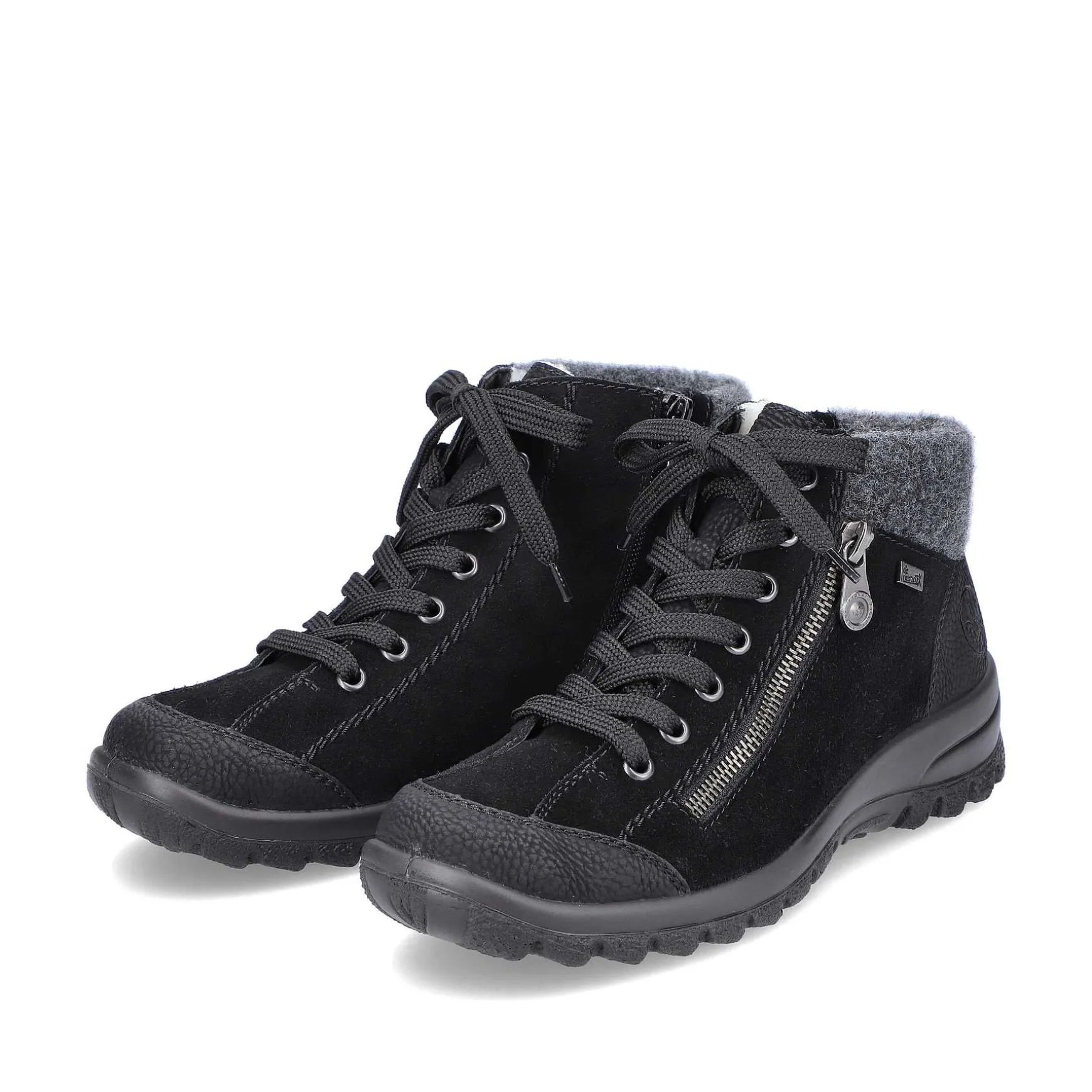 Rieker Women'S Lace-Up Shoes Graphite Black