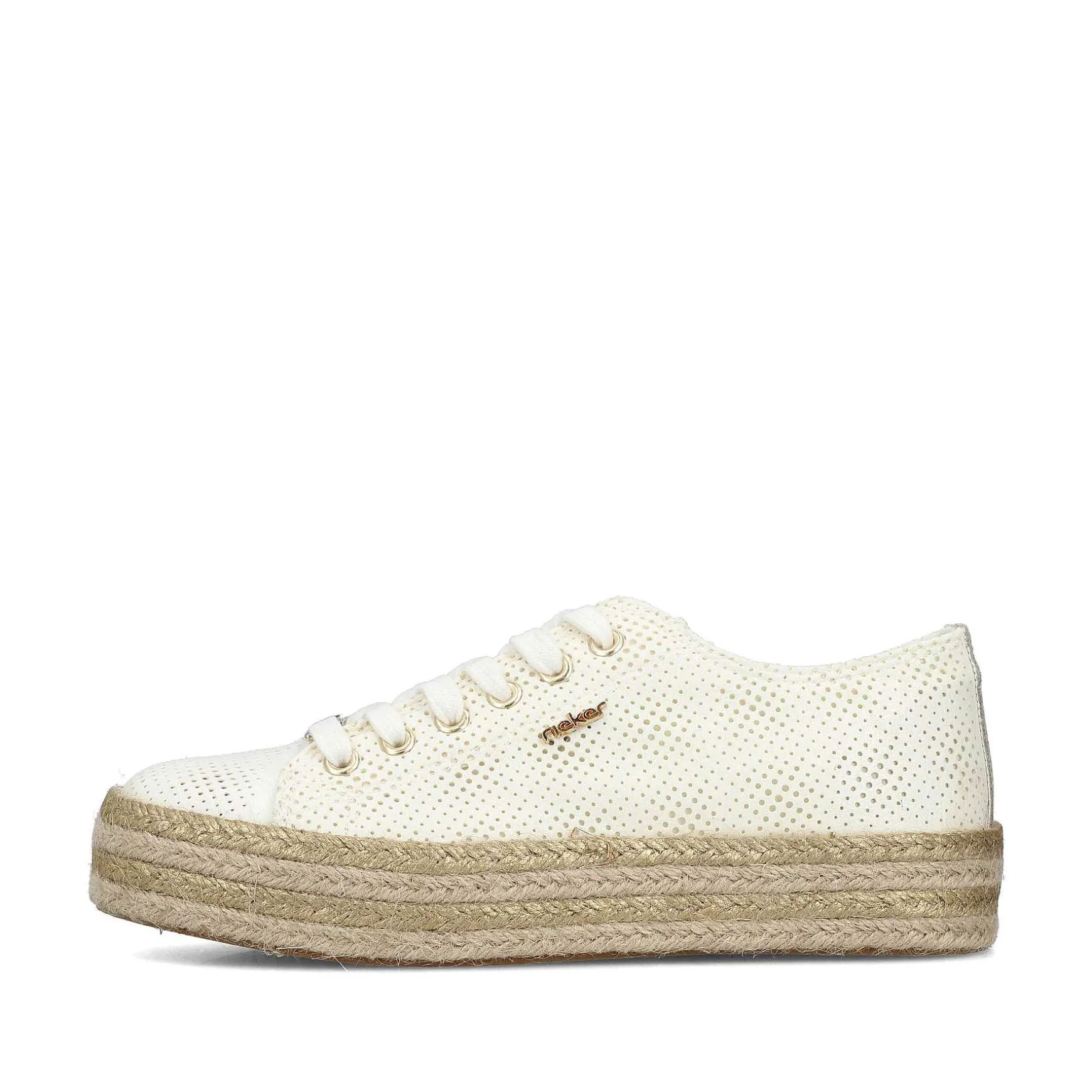 Rieker Women'S Lace-Up Shoes Swan White