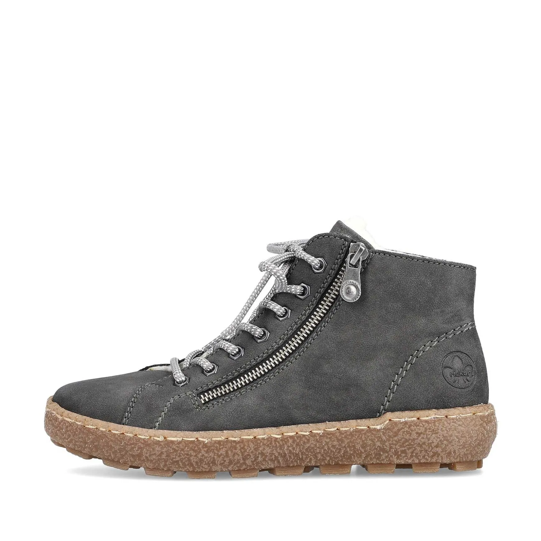 Rieker Women'S Lace-Up Shoes Asphalt Gray