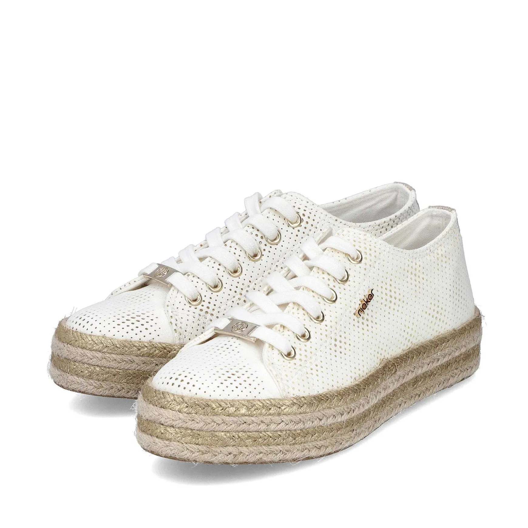 Rieker Women'S Lace-Up Shoes Swan White