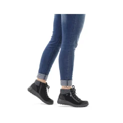 Rieker Women'S Lace-Up Shoes Graphite Black