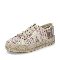 Rieker Women'S Lace-Up Shoes Light Beige