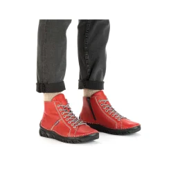 Rieker Women'S Lace-Up Shoes Fire Red