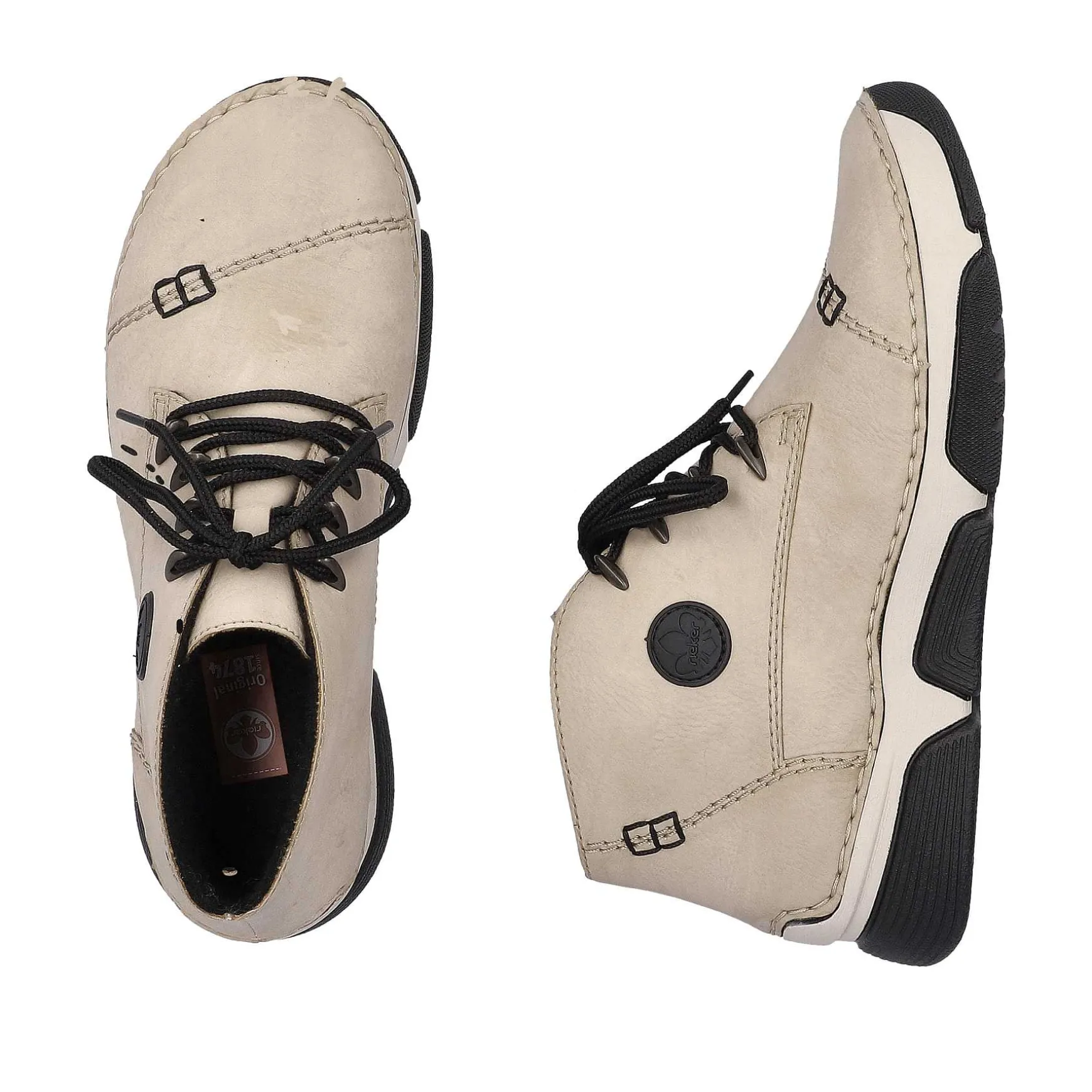 Rieker Women'S Lace-Up Shoes Cream Beige