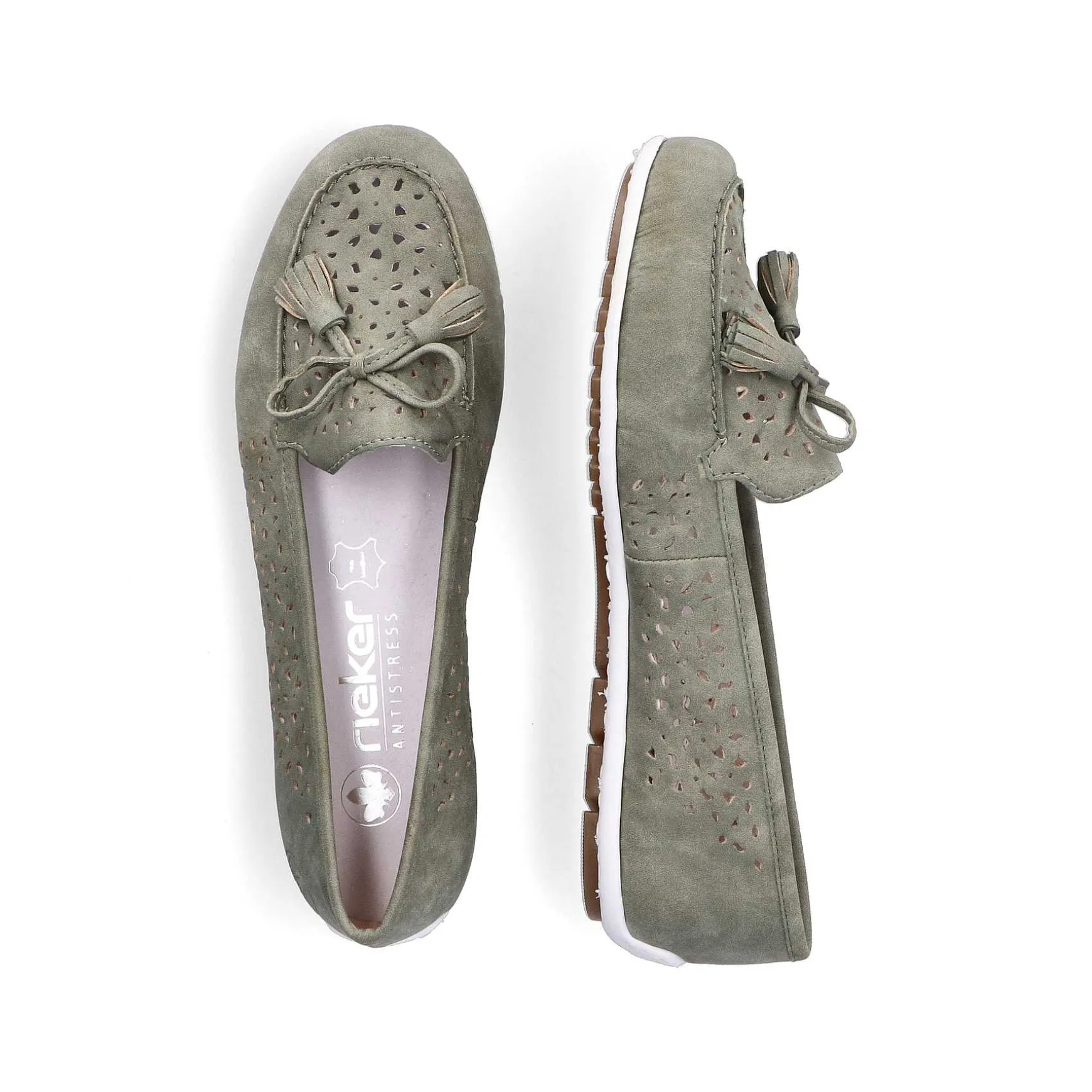 Rieker Women'S Loafers Green Grey