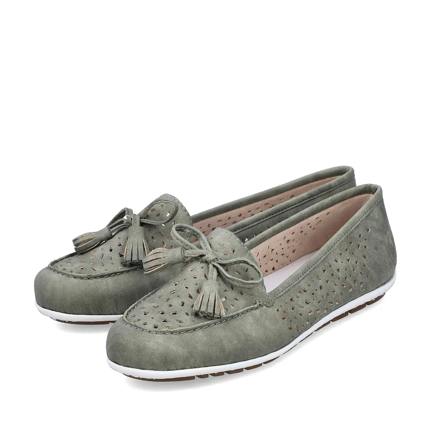Rieker Women'S Loafers Green Grey