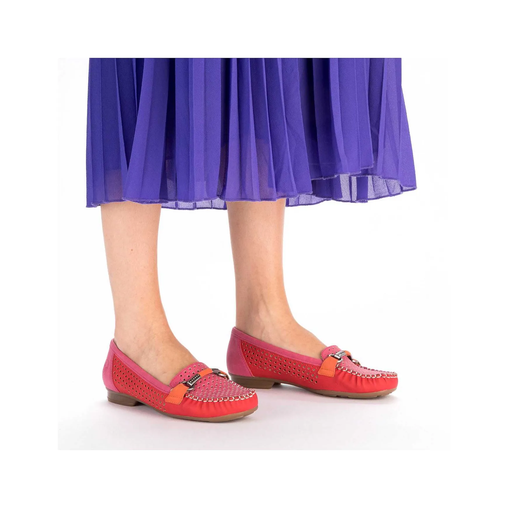 Rieker Women'S Loafers Raspberry Red