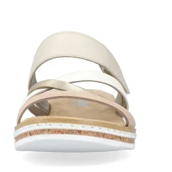 Rieker Women'S Mules Beige-Metallic-Rose