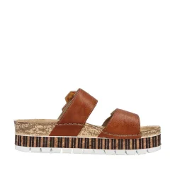 Rieker Women'S Mules Chestnut Brown
