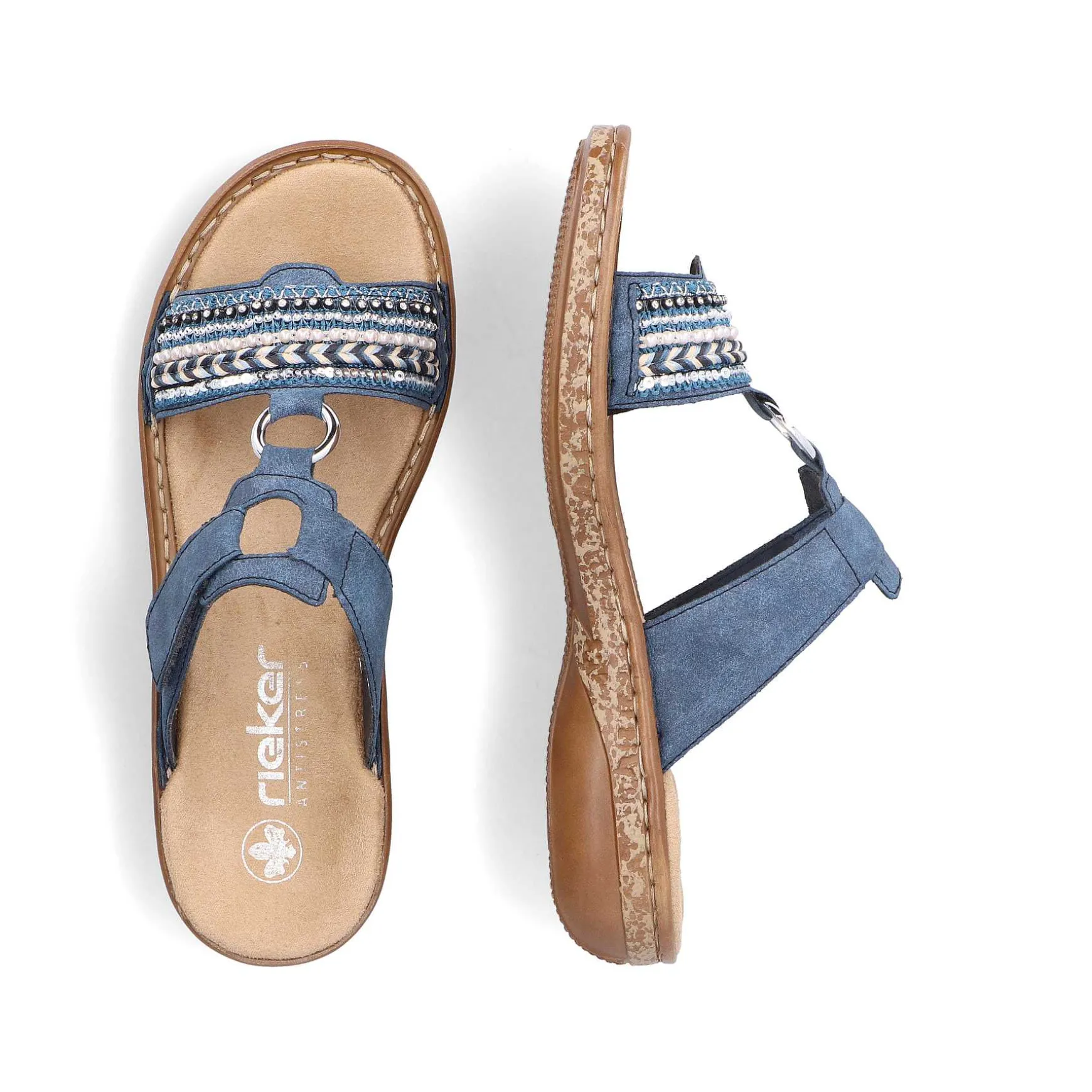 Rieker Women'S Mules Denim Blue