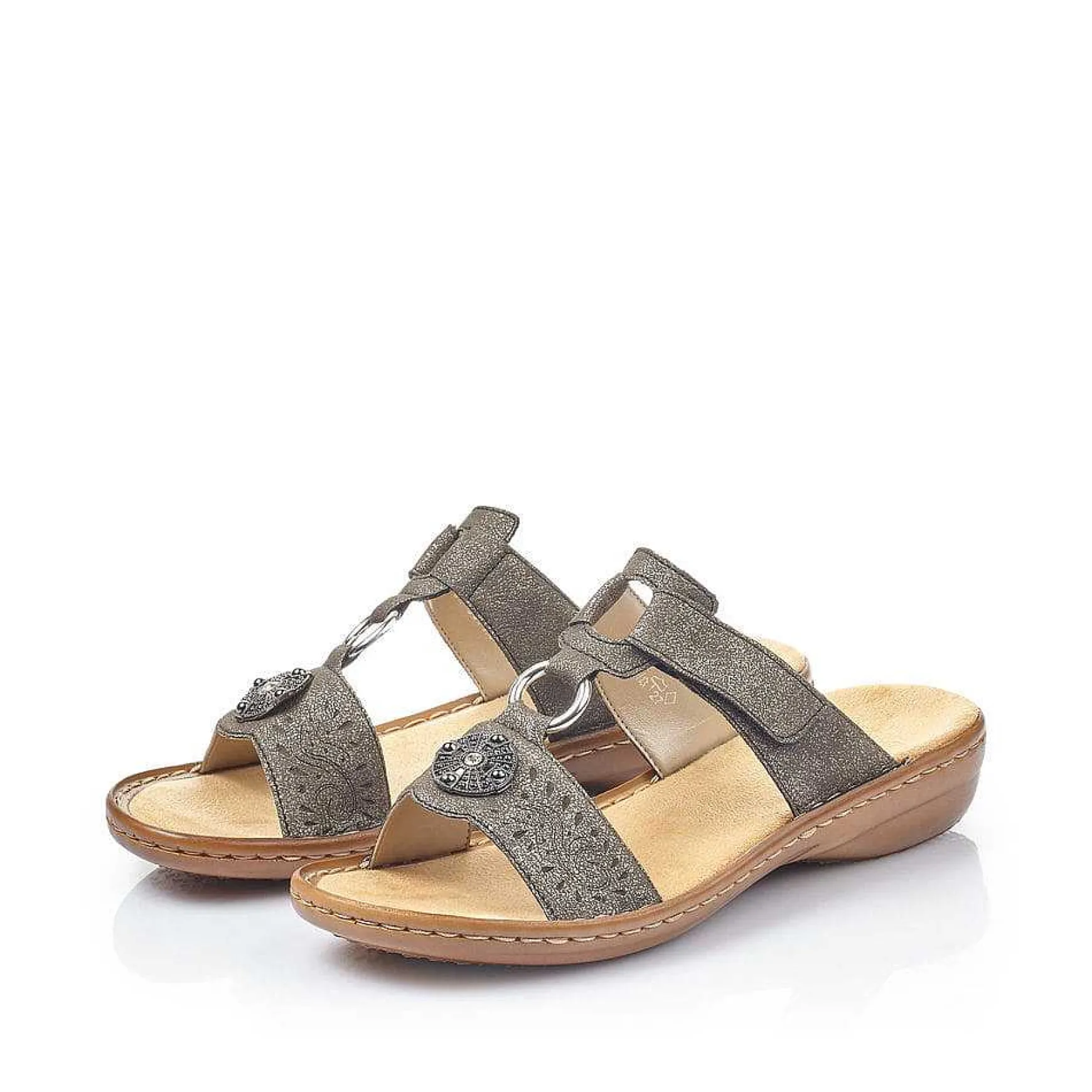 Rieker Women'S Mules Platinum Gray