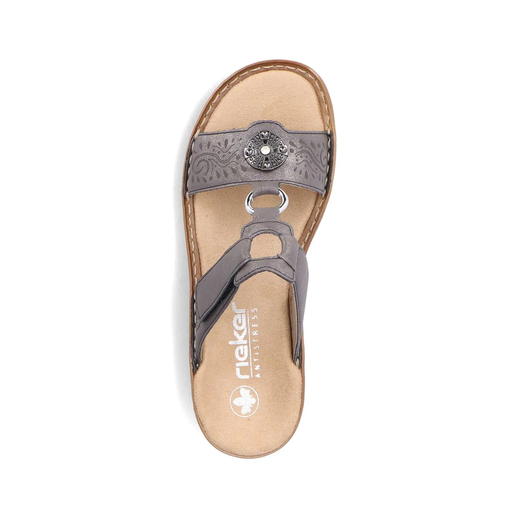 Rieker Women'S Mules Platinum Gray