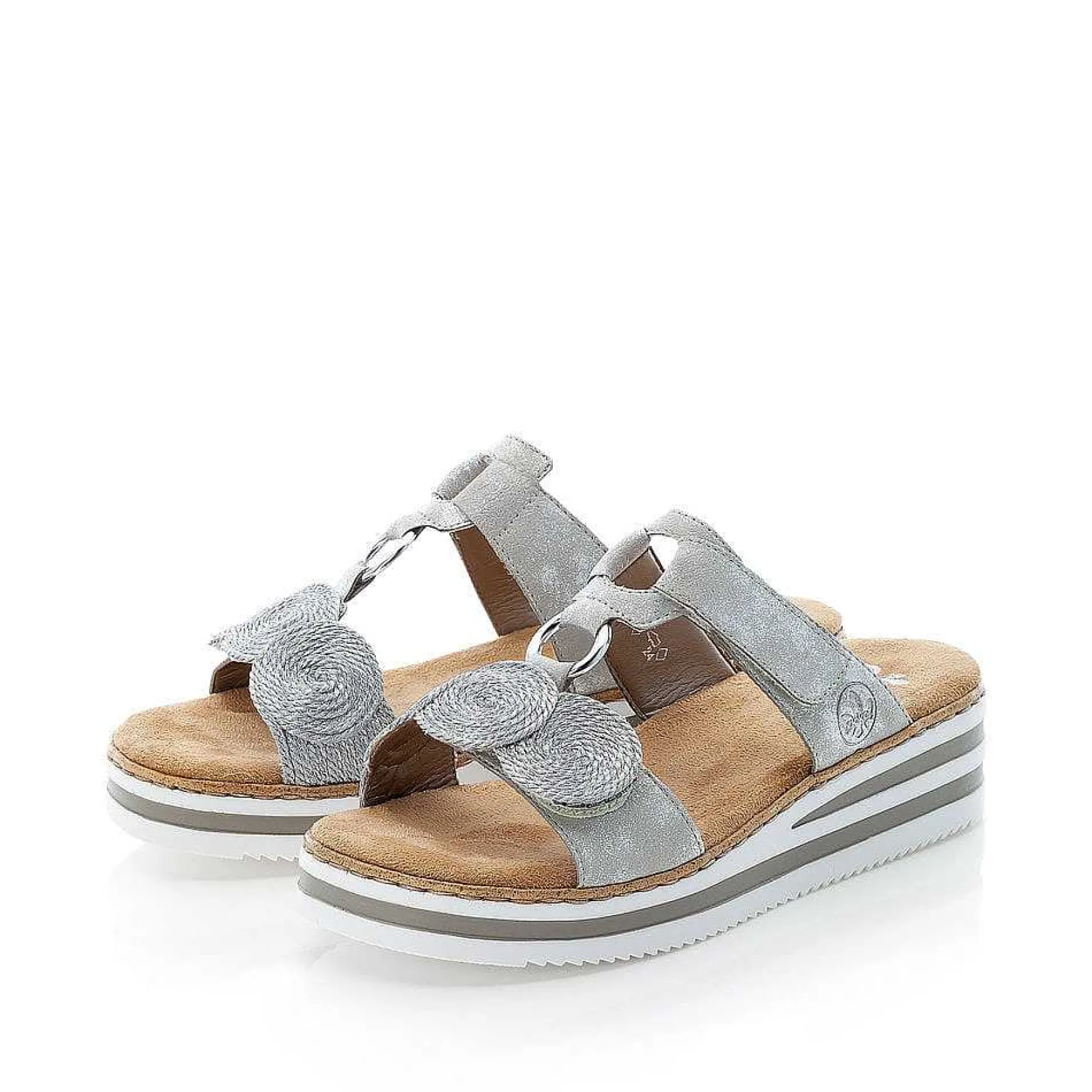 Rieker Women'S Mules Silver Gray