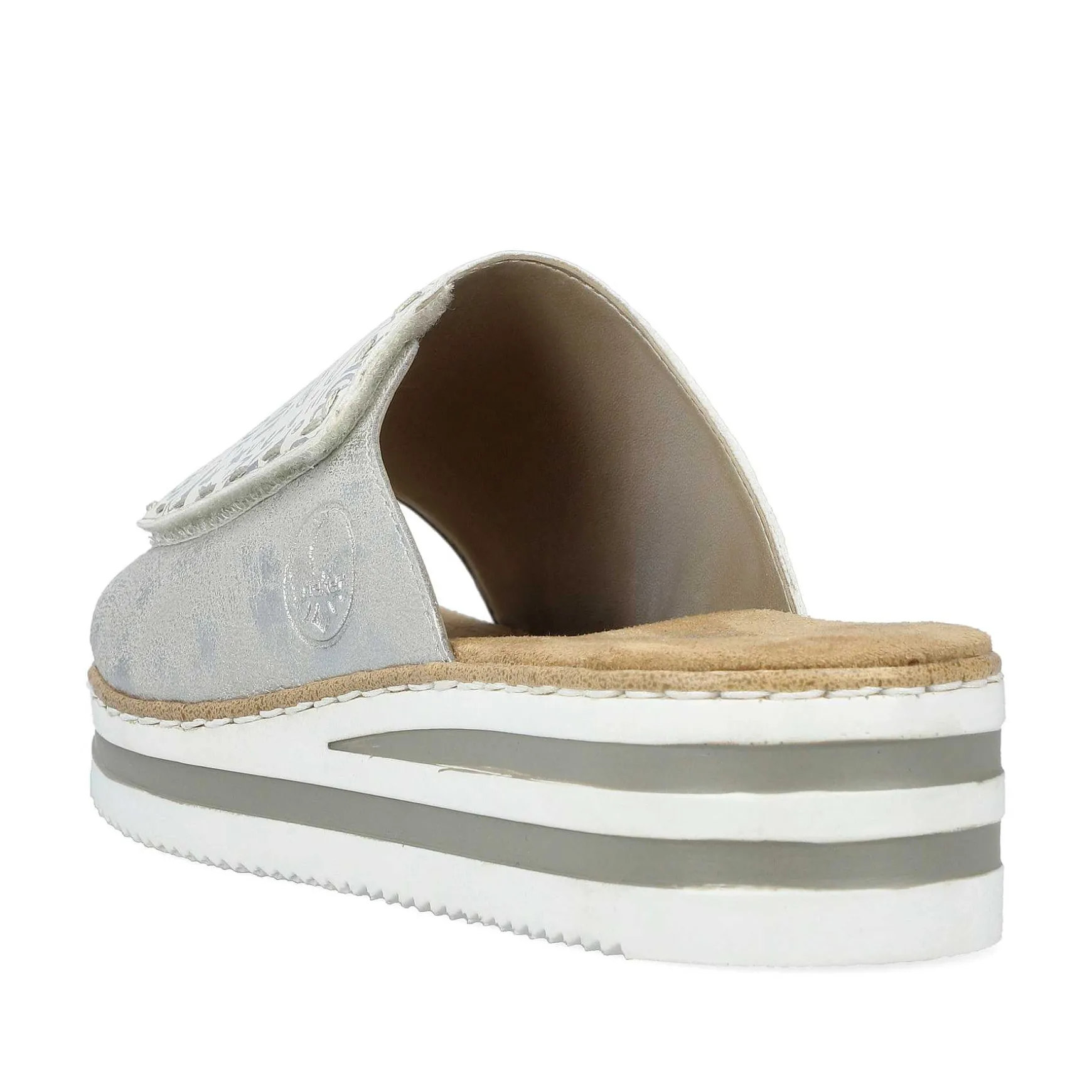 Rieker Women'S Mules Silver Metallic