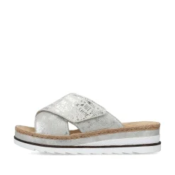 Rieker Women'S Mules Silver Metallic