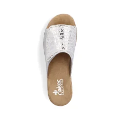 Rieker Women'S Mules Silver Metallic