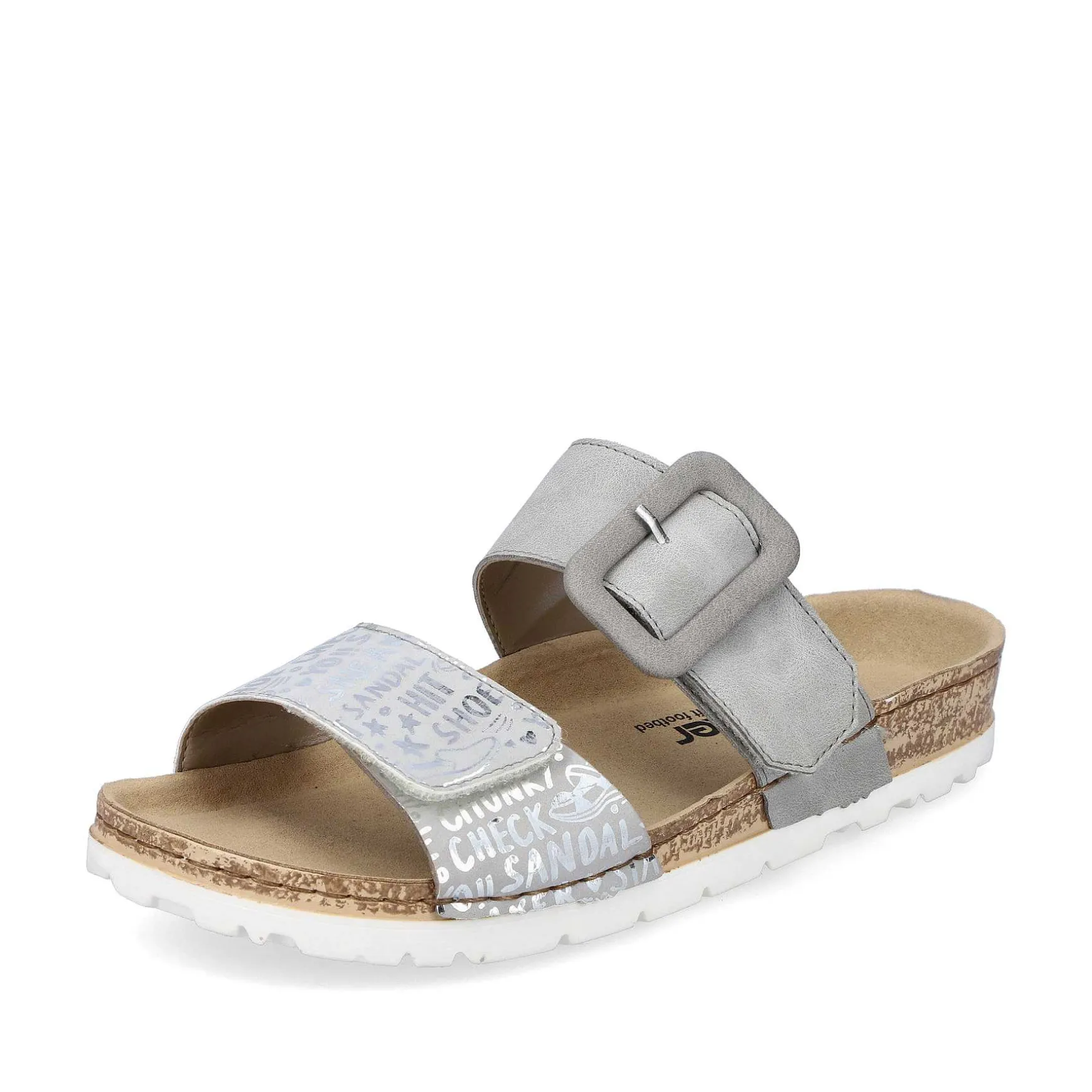 Rieker Women'S Mules Silver Gray