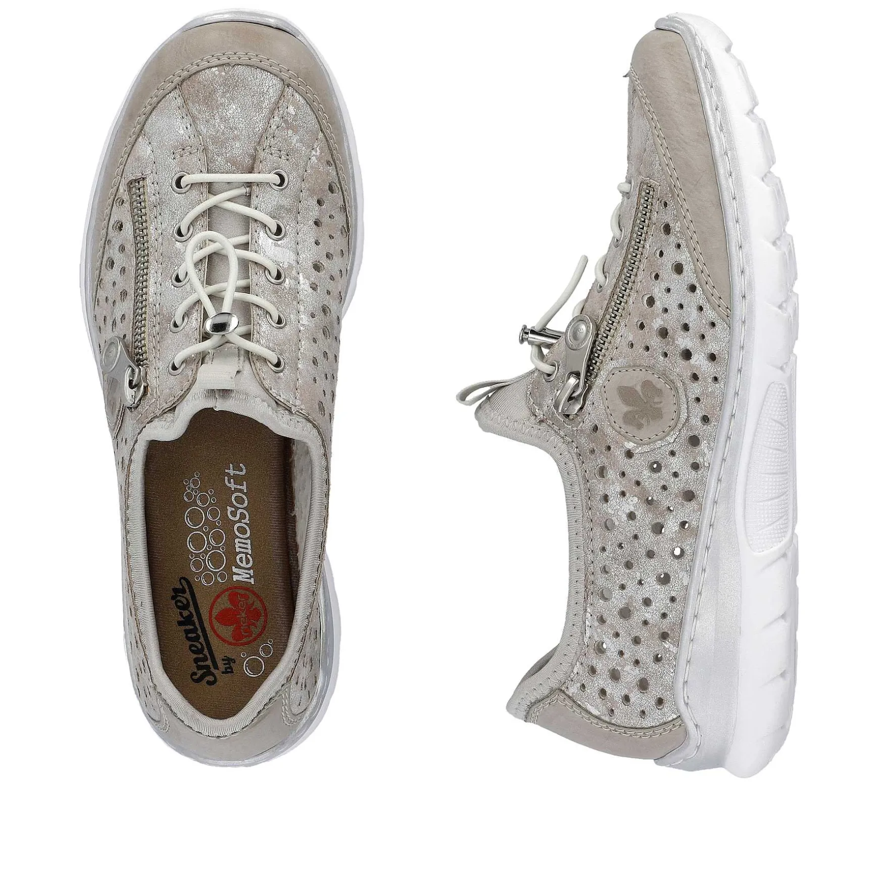 Rieker Women'S Slippers Beige Metallic
