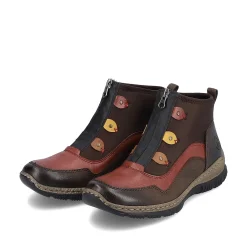 Rieker Women'S Slippers Black And Wine Red