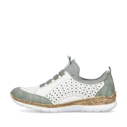 Rieker Women'S Slippers In Starry White-Mint Green