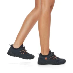 Rieker Women'S Slippers Navy Blue-Orange