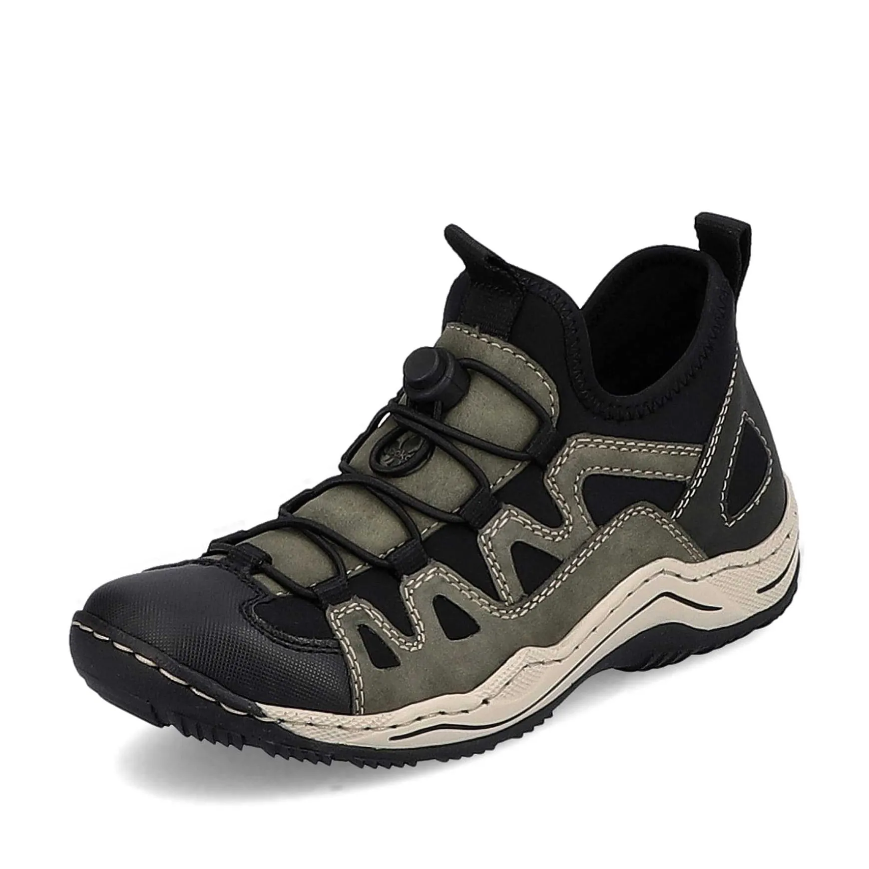 Rieker Women'S Slippers Olive Green-Black