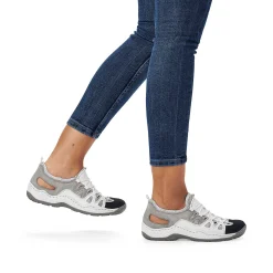 Rieker Women'S Slippers Pearl White-Gray