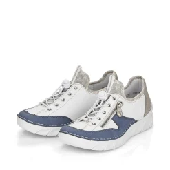 Rieker Women'S Slippers Pure White-Ocean Blue