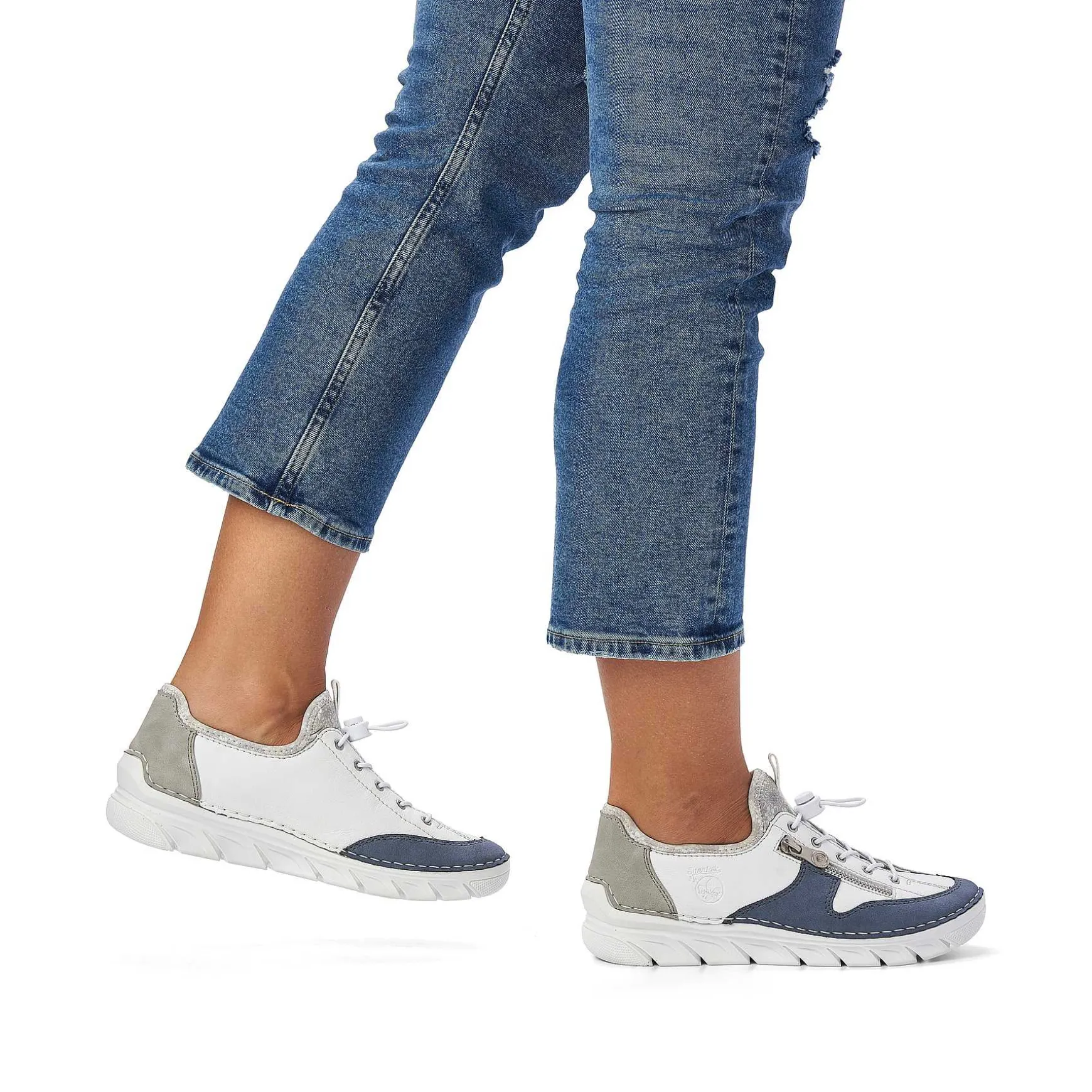 Rieker Women'S Slippers Pure White-Ocean Blue