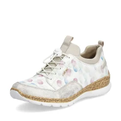 Rieker Women'S Slippers White-Multi-Cream Beige