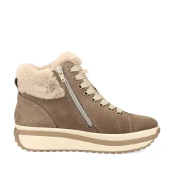 Rieker Women'S Sneaker High Caramel-Brown Cream-Beige