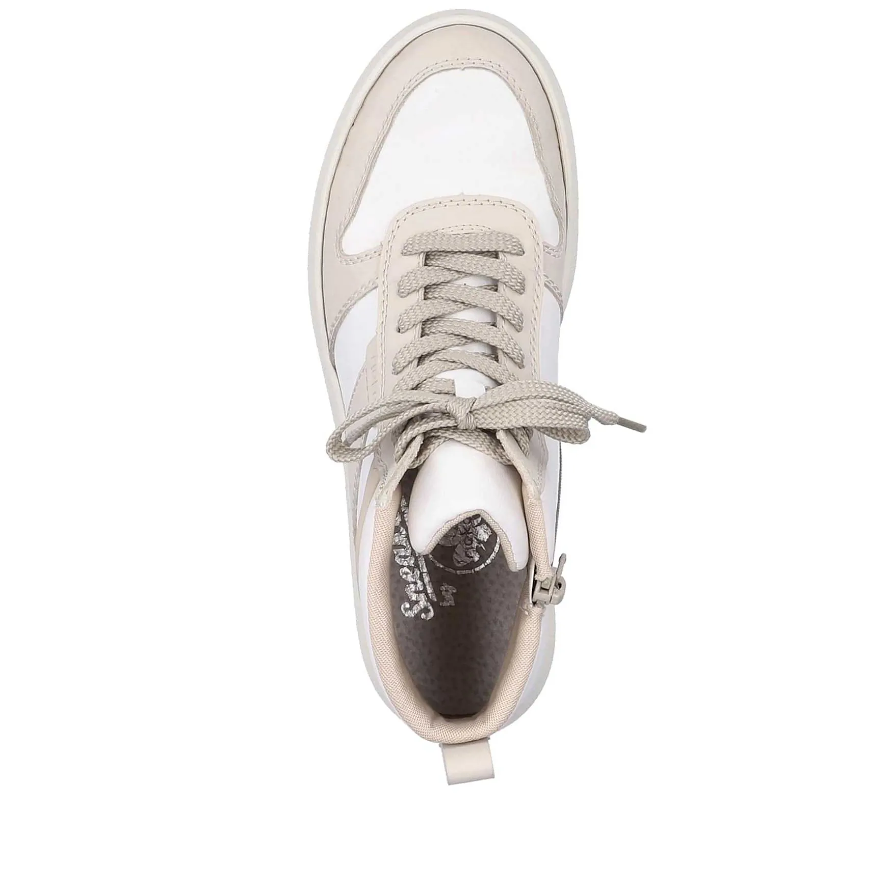 Rieker Women'S Sneaker High Swan White Beige