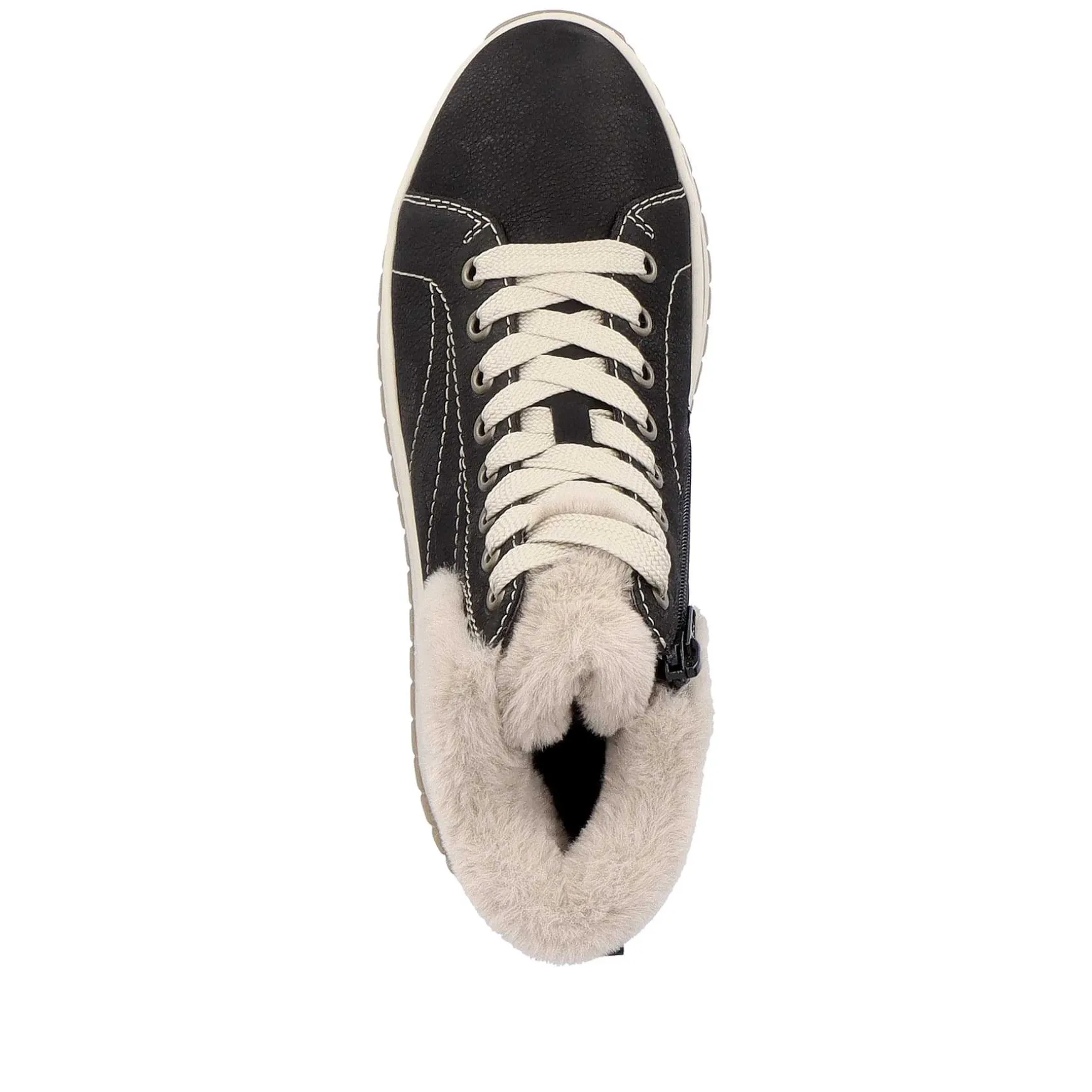 Rieker Women'S Sneaker High Night Black Cream Beige