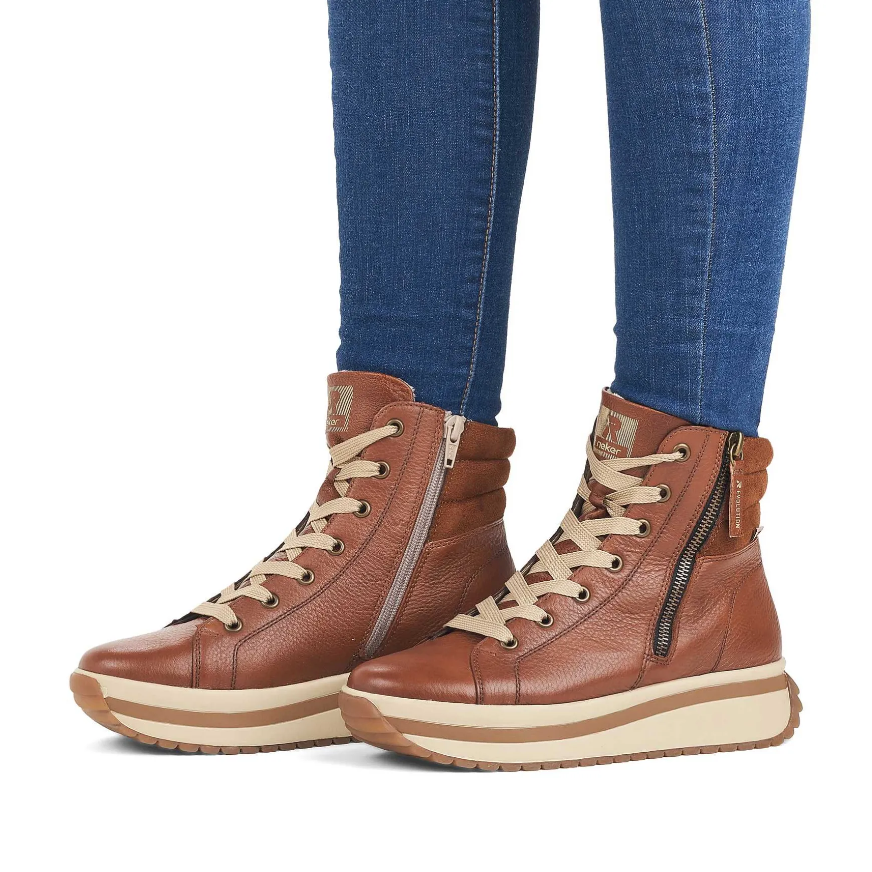 Rieker Women'S Sneaker High Wood Brown