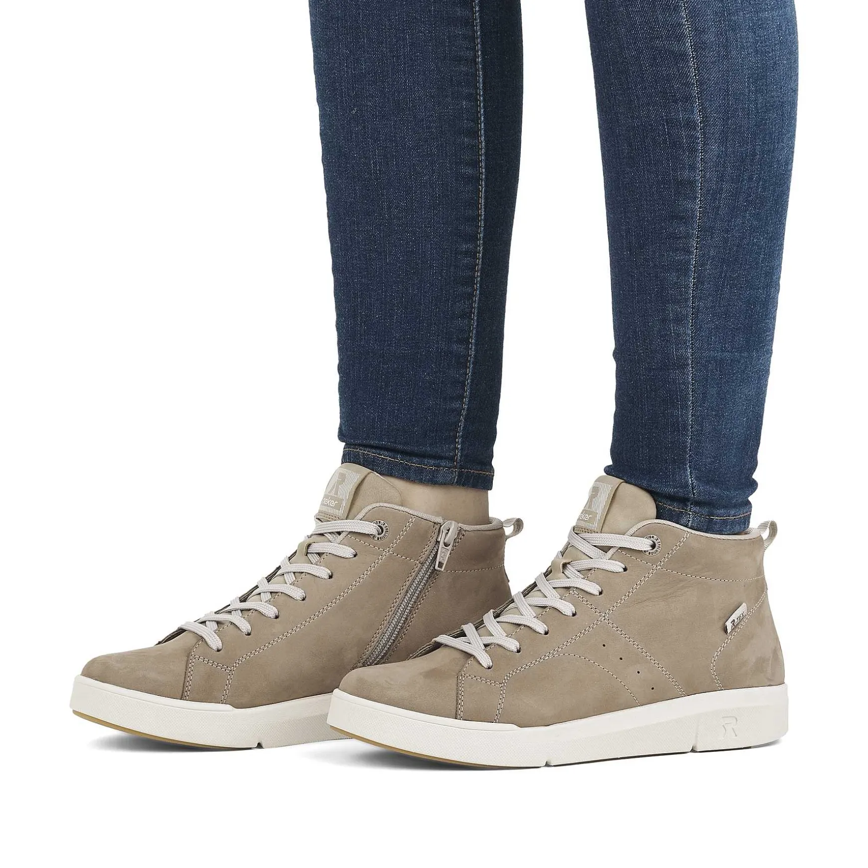 Rieker Women'S Sneaker High Cream Beige