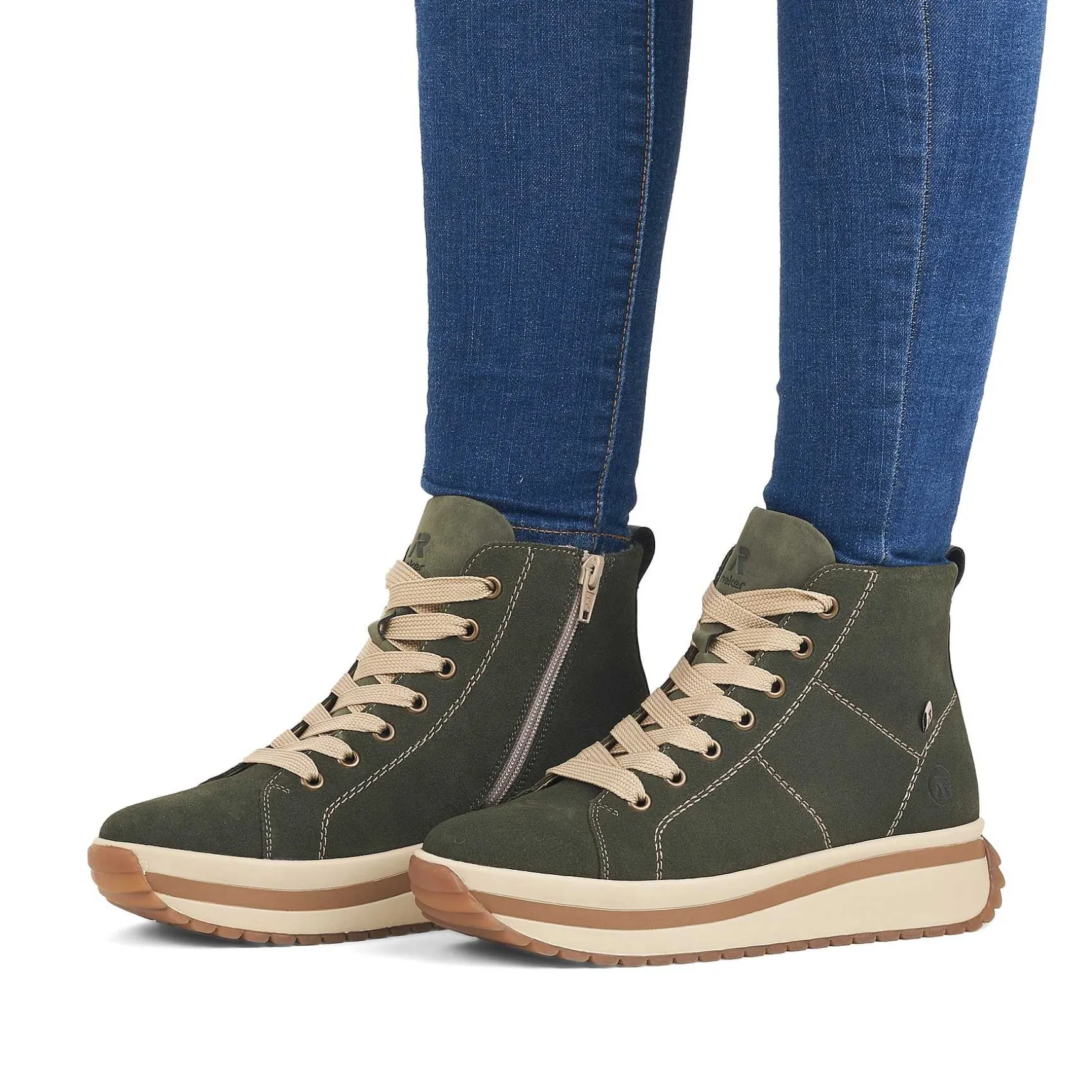 Rieker Women'S Sneaker High Khaki