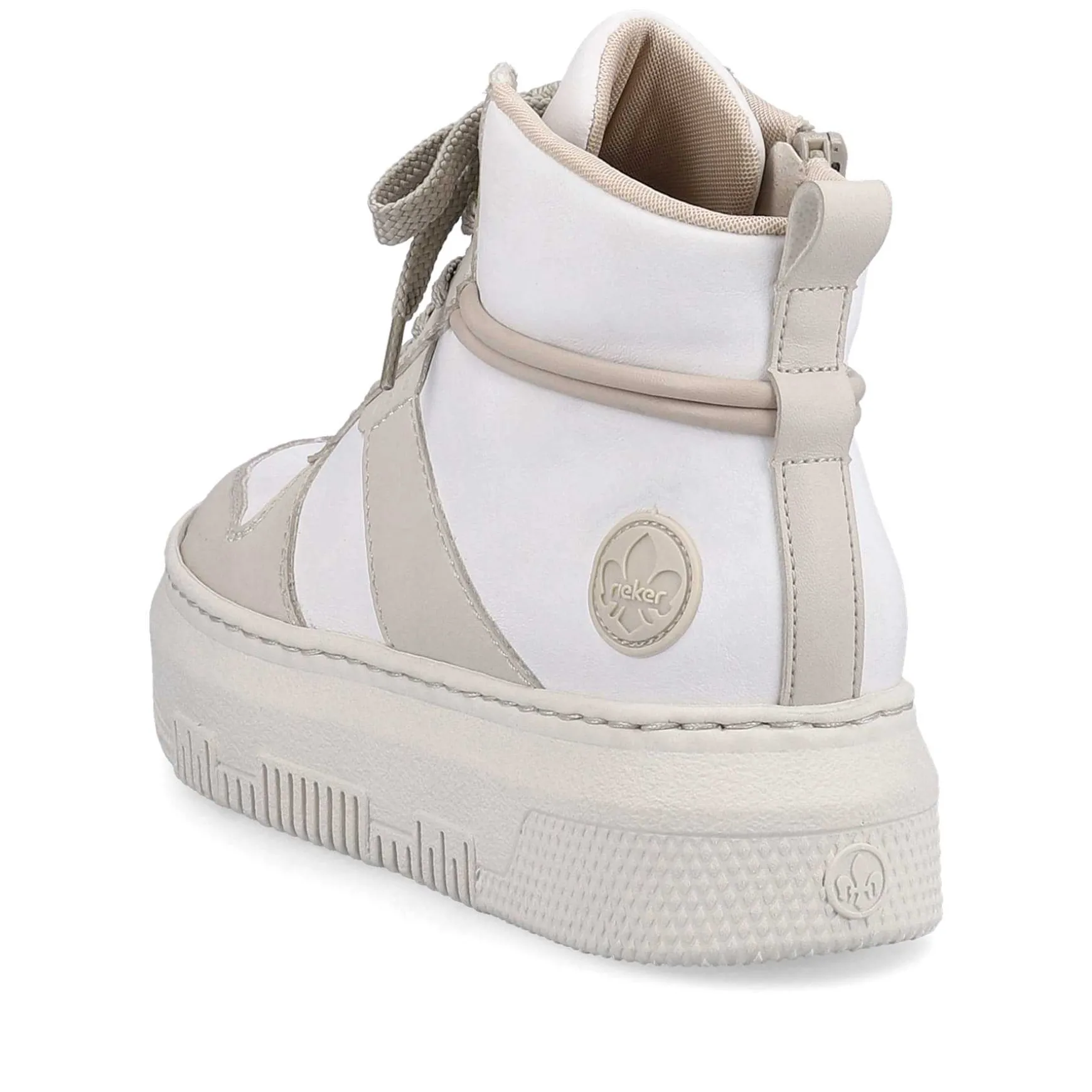 Rieker Women'S Sneaker High Swan White Beige