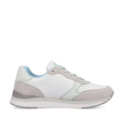 Rieker Women'S Sneaker Low Swan-White Clay-Beige Ice-Blue