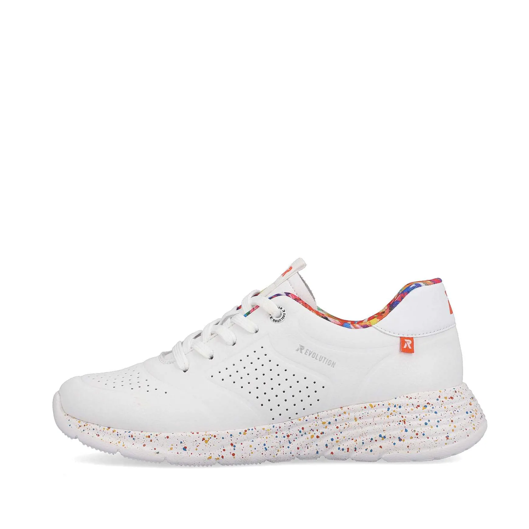Rieker Women'S Sneaker Low Swan-White Rainbow