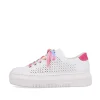 Rieker Women'S Sneaker Low Cream White-Flamigor Pink