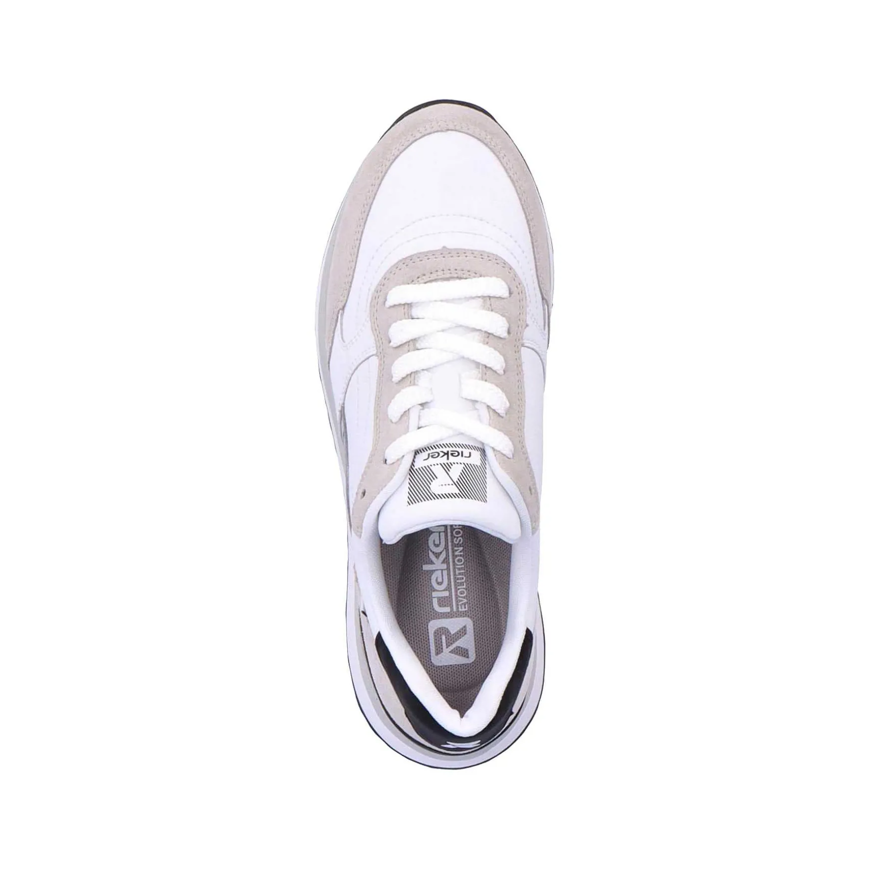 Rieker Women'S Sneaker Low Swan-White Arctic-Grey Zebra