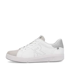 Rieker Women'S Sneaker Low Swan-White Beige
