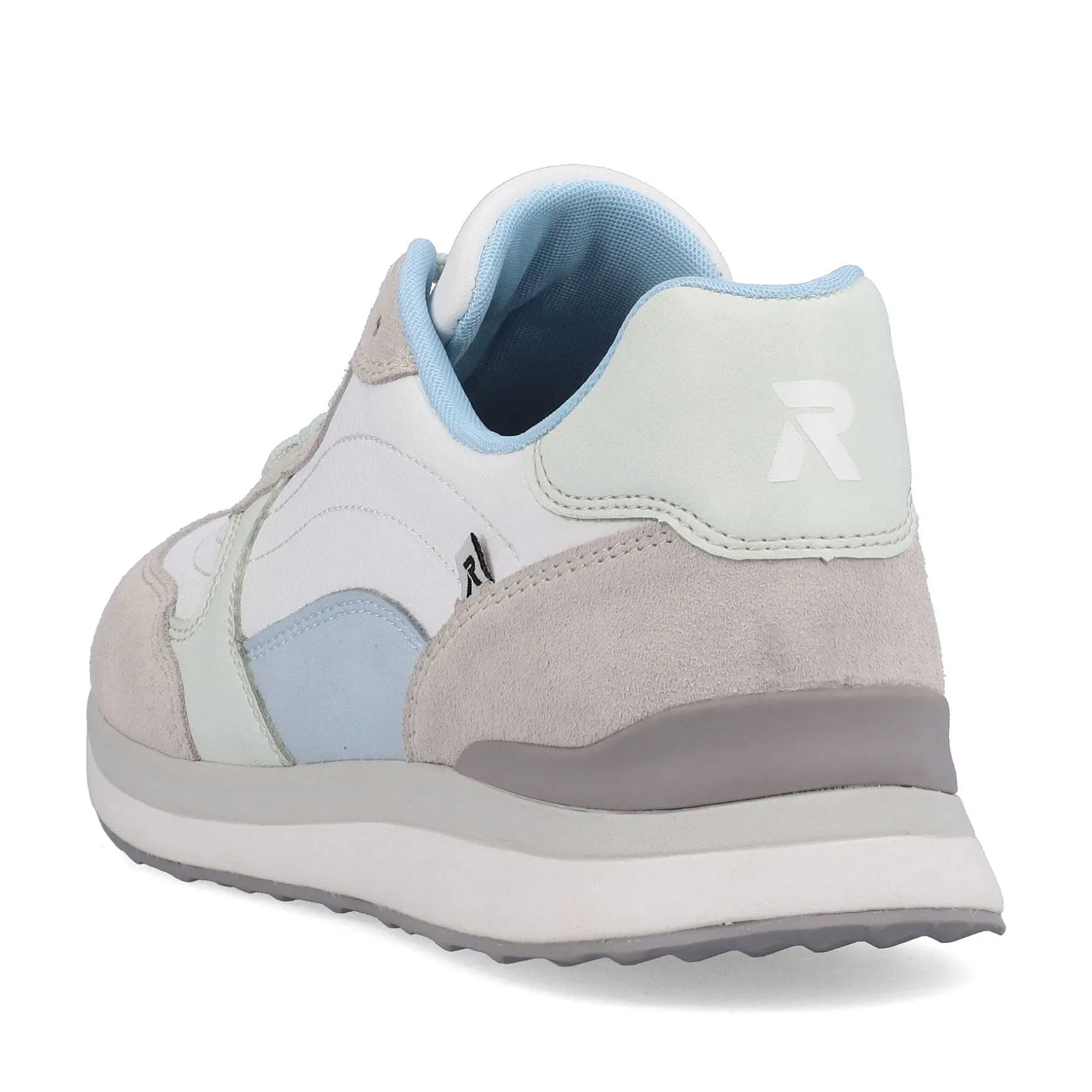 Rieker Women'S Sneaker Low Swan-White Clay-Beige Ice-Blue