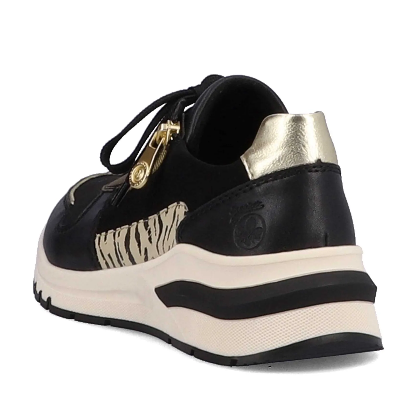 Rieker Women'S Sneaker Low Urban Black-Cream White