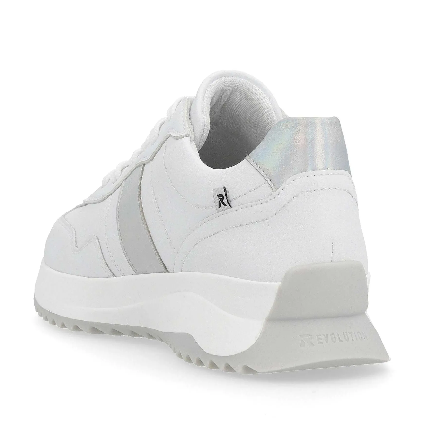 Rieker Women'S Sneaker Low Pearl-White Silver-Metallic