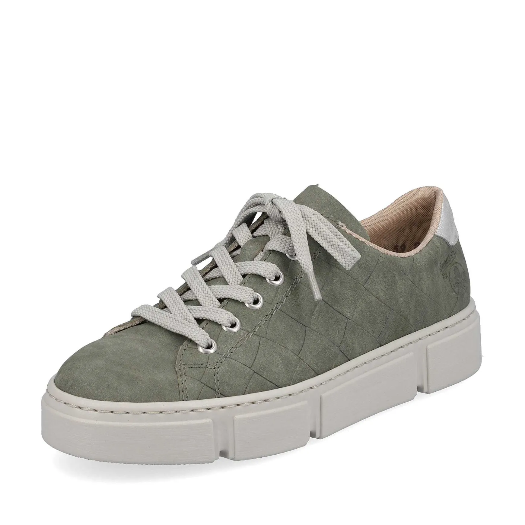 Rieker Women'S Sneaker Low Olive Green-Sand Beige