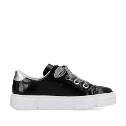 Rieker Women'S Sneaker Low Glossy Black