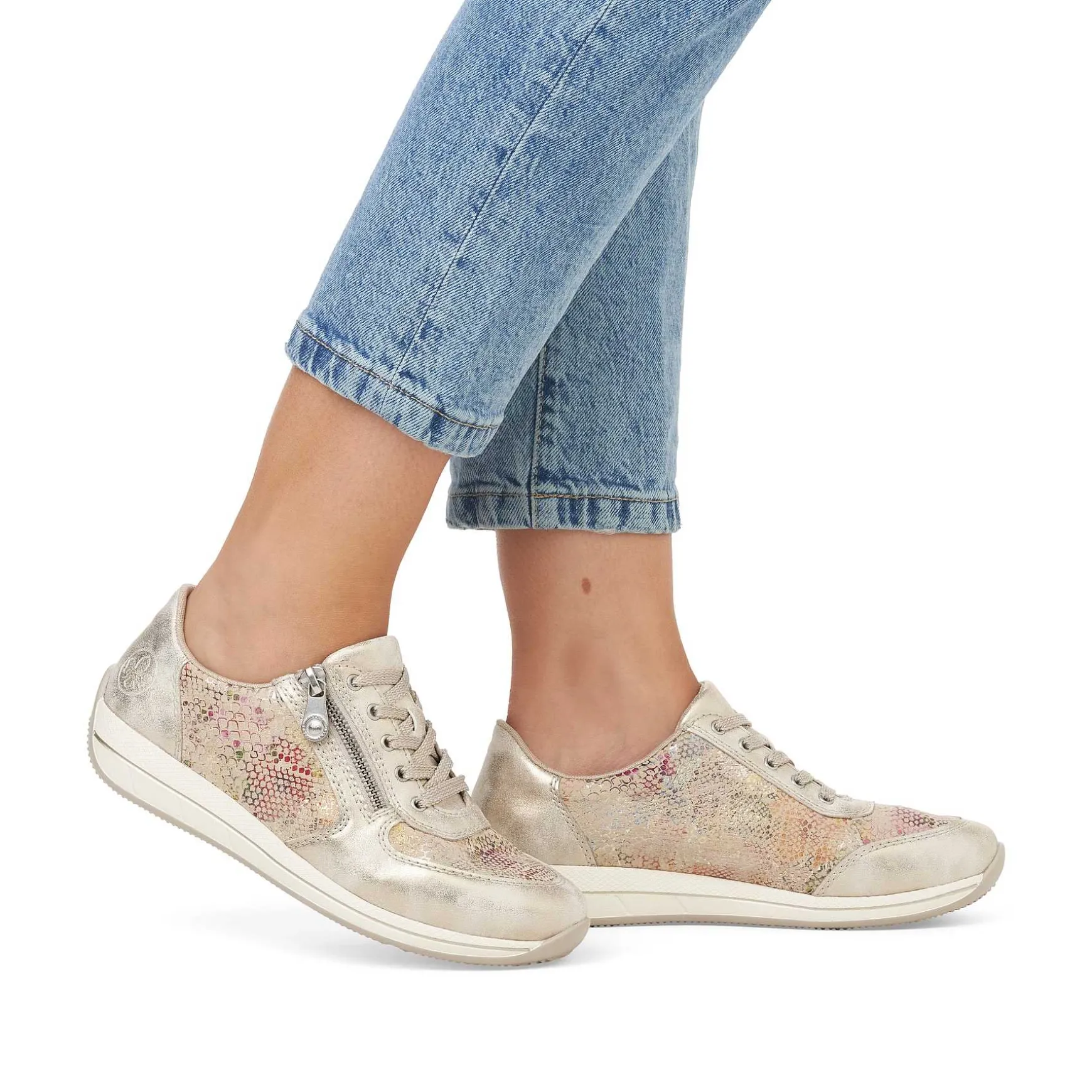 Rieker Women'S Sneaker Low Beige Multi-Metallic