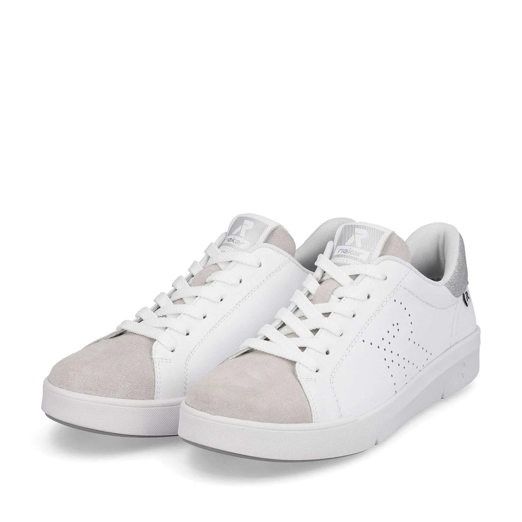 Rieker Women'S Sneaker Low Swan-White Beige